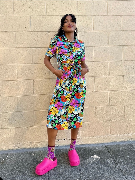 Nooworks Dresses & Skirts - NOOWORKS HOLIDAY DRESS COSMIC FLORAL -4x
